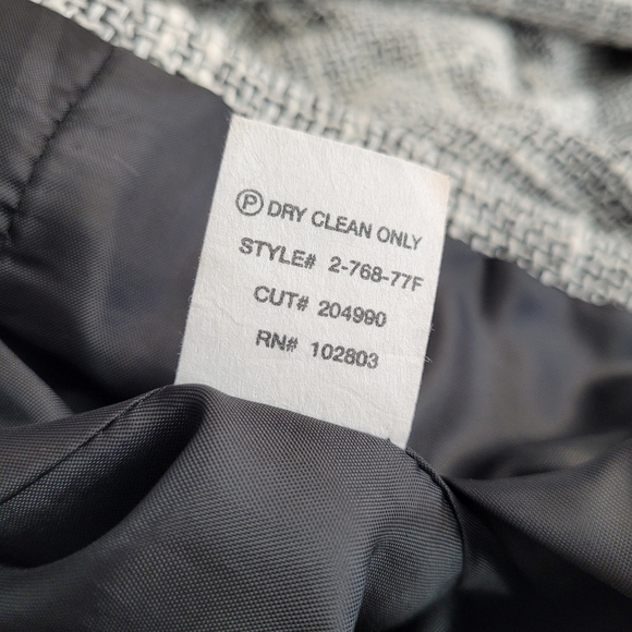 Grey Blazer Tweed Style Log Sleeve Fringed Lapel Cotton Size 20 - Picture 12 of 12